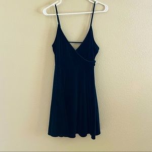 Dark green velvet mini dress